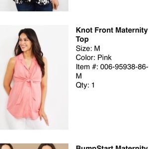 Motherhood Maternity Knot-Front Sleeveless Button-Down Top